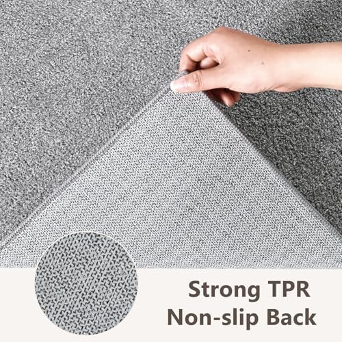 2x3 Grey Area Rug Washable Non-Slip Soft Thin for Entryway Front Door - Image 6