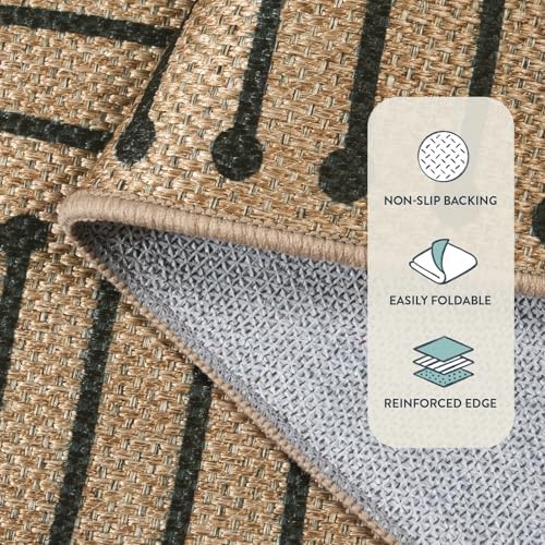 Lahome Geometric 2x8 Runner Rug, Neutral Non Slip Kitchen Entryway Runner - Image 5