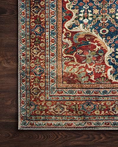 Loloi Layla Cobalt Blue/Spice 7'-6" x 9'-6" Area Rug - Image 6