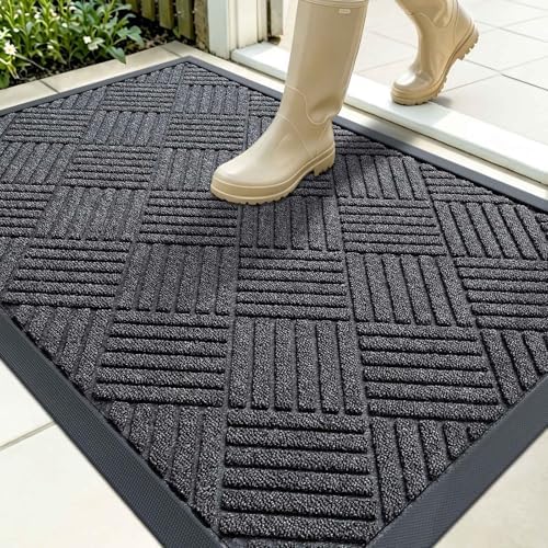 OLANLY Front Door Mat Outside Entrance 35x23, Waterproof Heavy-Duty Doormat by OLANLY