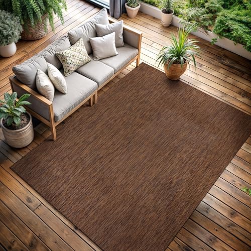 CAMILSON Outdoor Rug 5x7 Modern Area Rugs for Indoor and Outdoor Patios and Porches - Waterproof, Washable, Non-Shedding, Easy-to-Clean Outside Carpet (5 x 7, Solid - Gold) by CAMILSONIndoorOutdoorAreaRugs