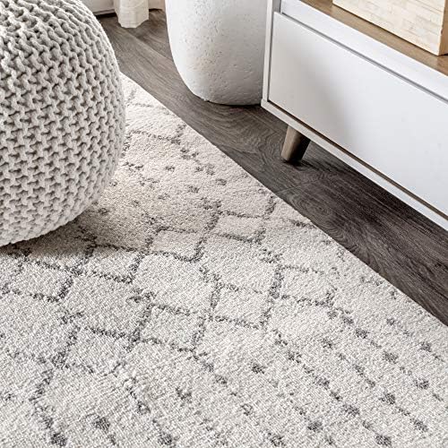 JONATHAN Y Boho Vintage Diamond Cream/Gray Round Area Rug 6 ft, Moroccan Hype for Living Room, Bedroom, Kitchen, Office, Easy-Cleaning, High Traffic, Pet-Friendly, Non-Shedding (MOH101B-6R) - Image 4