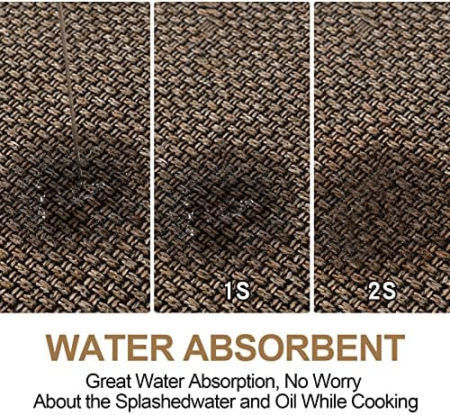 SUMLANS Kitchen Mat 1 PCS for Floor, Washable Non Slip Rugs, Brown - Image 6