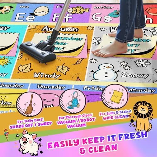 Large Classroom Rug Elementary 8x10, ABC Kids Rugs for Playroom - Image 6