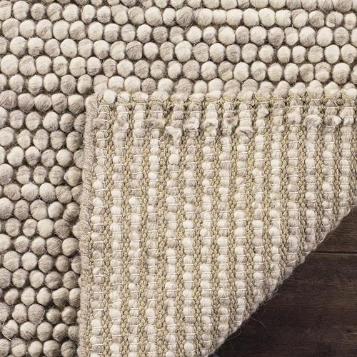 100% Wool Hand Woven Knit Popcorn Rug (8'x10' - Beige) - Image 5