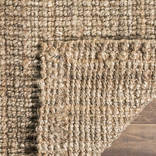 SAFAVIEH Natural Fiber Square Rug 8', Jute Knotted Natural & Grey NF447M - Image 3