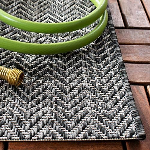 SAFAVIEH Outdoor Runner Rug 2'3"x22' - Courtyard Collection - Coastal Design, Black & Beige, Durable & Easy Cleaning, Ideal for Patio, Entryway, Mudroom (CY8022-36621) - Image 4