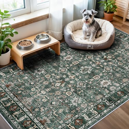 3x4 Washable Entryway Rug: Non-Slip Rugs for Kitchen Entry Bathroom Green by TOPRUUG