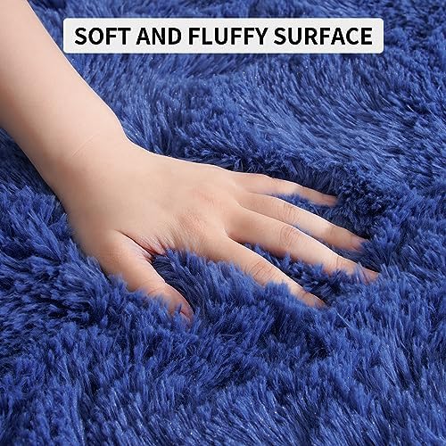 Tepook 4x6 Soft Fluffy Rug for Bedroom Fuzzy Navy Rugs for Living Room - Image 6