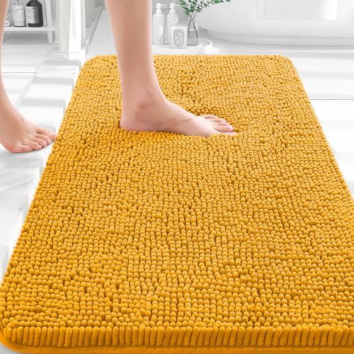 OLANLY Bathroom Rugs 35x24, Extra Soft Absorbent Chenille Bath Rugs by OLANLY