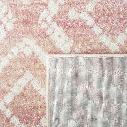 SAFAVIEH Adirondack Collection Area Rug - 6' Square, Rose & Gold, Modern Diamond Distressed Design, Non-Shedding & Easy Care, Ideal for High Traffic Areas in Living Room, Bedroom (ADR131Q) - Image 5
