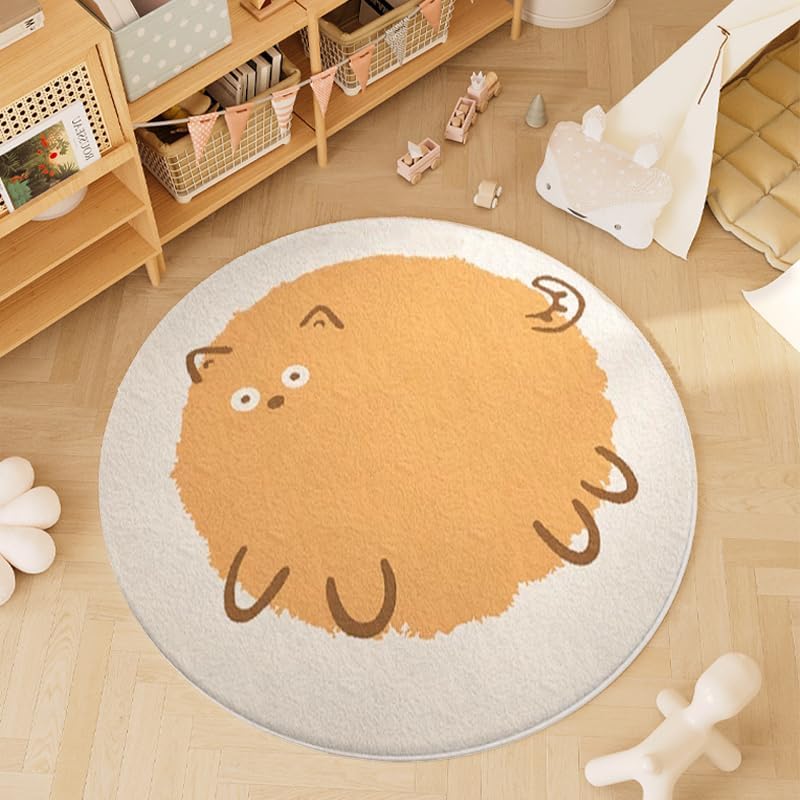 Poowe Round Area Rug,39.4" Washable Floor Carpet Non Slip Soft Rugs for Living Room Bedroom - Image 4