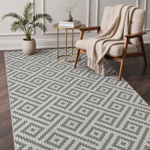 GENIMO Outdoor Rug, Waterproof Plastic Rugs for Patio, 6'x9' Cloud Grey - Image 5