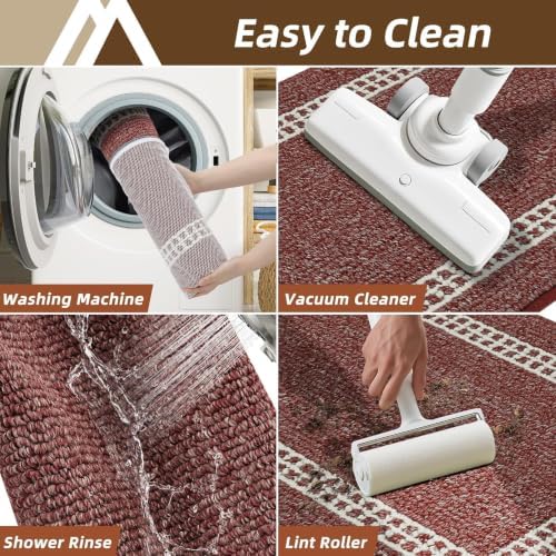 COSY HOMEER Kitchen Rugs Sets of 2 Non-Slip Washable,20"x30"+20"x48" - Image 7