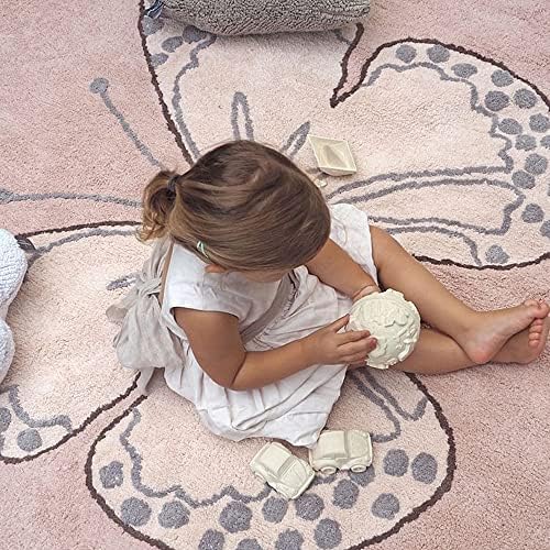 Poowe Round Area Rugs Soft Floor Carpets Non Slip for Bedroom (Round 39.4", Butterfly) - Image 4
