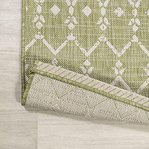 JONATHAN Y Moroccan Geometric Indoor Outdoor Area Rug 9X12 Light Green/Cream, Ourika Textured Weave for Backyard, Patio, Porch, Easy-Cleaning, High Traffic, Pet-Friendly, Non-Shedding (SMB108N-9) - Image 5
