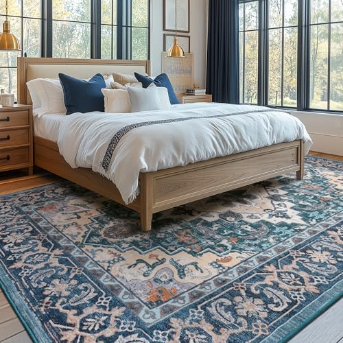 Lessymo Washable Area Rug 5x7 Living Room, Super-Soft Bedroom Rugs Green - Image 2