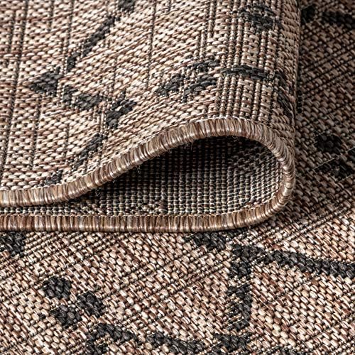JONATHAN Y Moroccan Geometric Indoor Outdoor Round Area Rug 9 Ft Natural/Black, Ourika Textured Weave for Backyard, Patio, Porch, Easy-Cleaning, High Traffic Pet-Friendly, Non-Shedding SMB108D-9R - Image 5