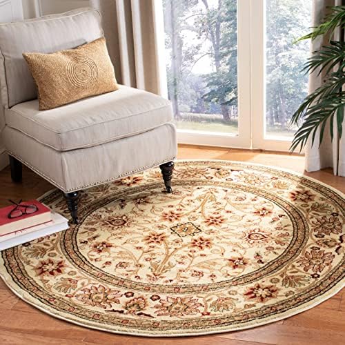 SAFAVIEH Lyndhurst Round Rug 8', Ivory & Ivory LNH212L by Unknown