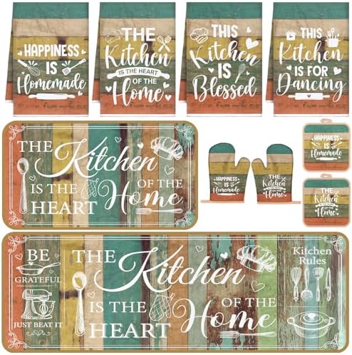 Fourluoo 10 Pcs Vintage Kitchen Decor Set Country Kitchen by Fourluoo