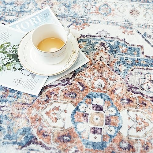 2x5 Washable Hallway Runner Rug: Indoor Farmhouse Non-Slip Entry Kitchen Rugs Oriental Thin Light Weight Carpet for Living Room Bedroom Soft Water Resisitant Floor Mat for Bathroom Laudry(2X5,Brick) - Image 6