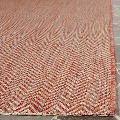 SAFAVIEH Outdoor Square Rug 6'7" - Courtyard Collection - Coastal Design, Natural & Cream, Durable & Easy Cleaning, Ideal for Patio, Entryway, Mudroom, Backyard (CY8022-03012) - Image 4