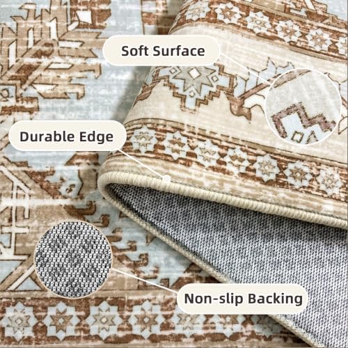 Area Rugs 8x10 Washable Non-Slip Large Boho Rug for Living Room, Beige Tan - Image 4