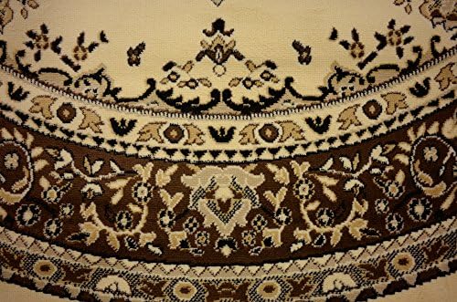 Unique Loom Reza Collection Traditional Persian Style Area Rug, 8' 0" x 8' 0", Ivory/Brown - Image 6