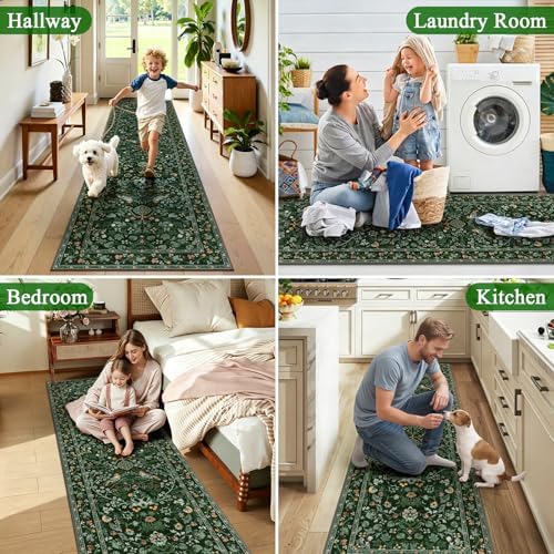 HEBE Hallway Runner Rug 2'x8', Washable Non Slip Kitchen Rug Runner - Image 6