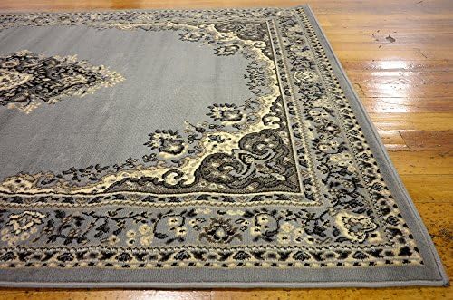 Unique Loom Reza Collection Traditional Persian Style Area Rug, Rectangular 5' 1" x 8' 0", Gray/Ivory - Image 6