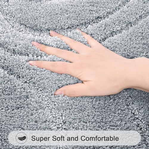 HEBE Bathroom Rugs Sets 5 Piece, Non Slip Washable Absorbent Bath Mat Set - Image 3