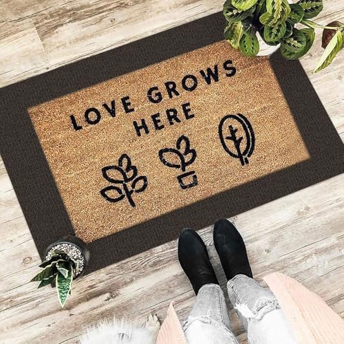EARTHALL Washable Entryway Rug, Non Slip Doormat, 2x3 Ft, Taupe/Coffee - Image 6