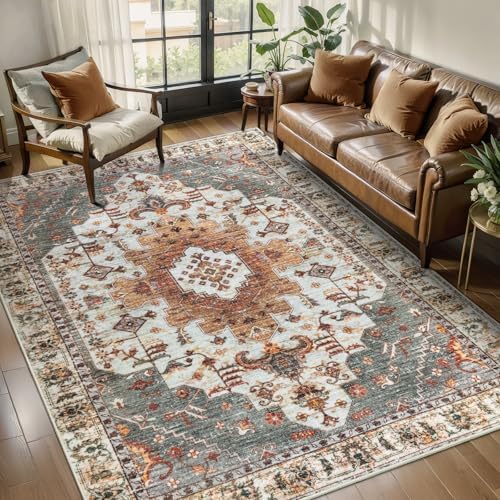 Tangsoo Oriental 4x6 Washable Area Rug for Living Room, Indoor Non Slip Rug by Tangsoo