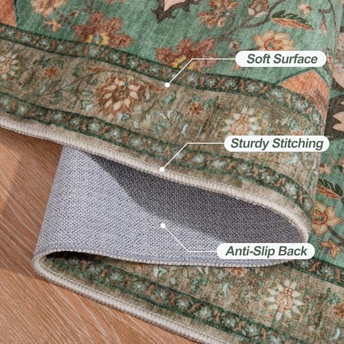 Tangsoo 2x5 Washable Runner Rug for Hallways, Vintage Non Slip Rug Runner - Image 5