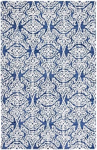 SAFAVIEH Blossom Collection 2' x 3' Navy/Ivory BLM112N Handmade Premium Wool Entryway Living Room Foyer Bedroom Kitchen Accent Rug by Unknown