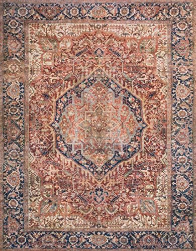 Loloi Layla Red/Navy 3'-6" x 5'-6" Accent Rug - Image 3