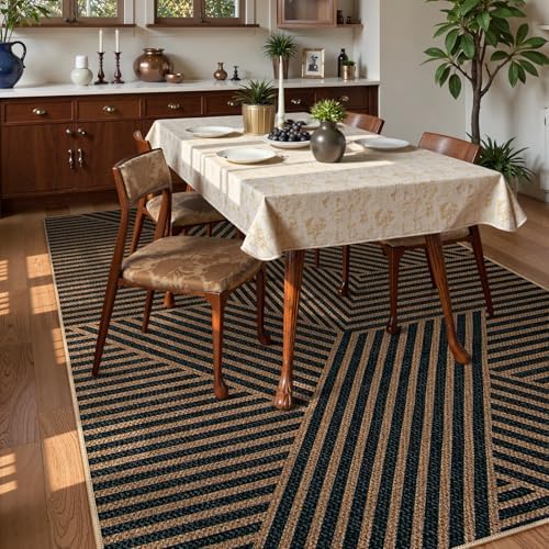 Lahome Modern Geometric Easy Jute Carpet, 6x9 Area Rugs for Living Room Outdoor Patio Washable Indoor Outdoor Dining Room Rug, Farmhouse Large Non Slip Carpet for Bedroom Backyard Office - Image 6