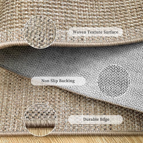 Easy Jute Rug for Pet Homes: 5x7 Outdoor Rug - Geometric Arch Pattern - Image 4
