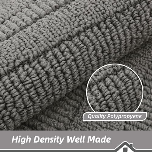 BEQHAUSE 30x18 Inch Kitchen Rugs Non Slip Washable Kitchen Sink Rug, Grey - Image 5