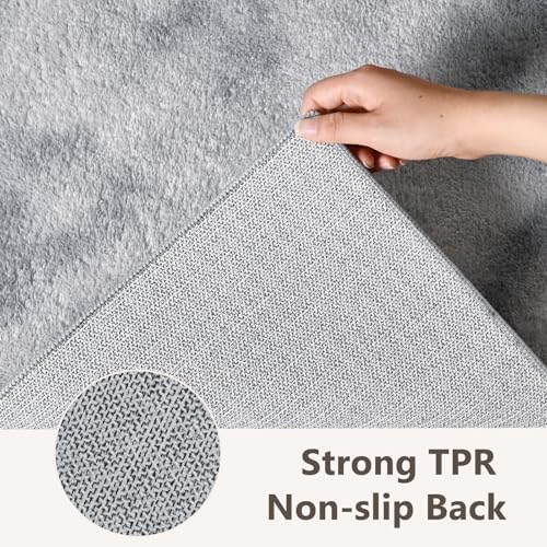 5x7 Tie-dye Light Grey Area Rug Washable Non-Slip for Living Room Bedroom - Image 6