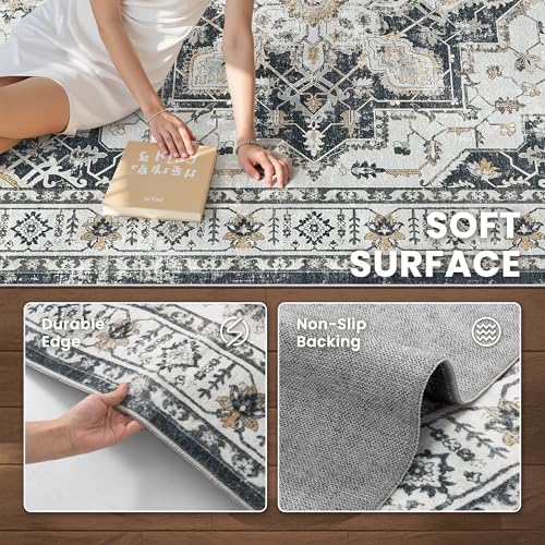 zesthome 8x10 Area Rugs for Living Room,Large Washable Rug,Black - Image 6