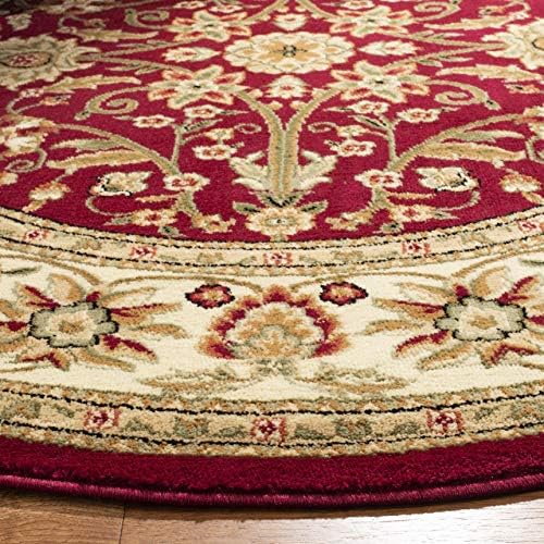 SAFAVIEH Lyndhurst Round Rug 3'3", Red & Ivory LNH212F - Image 4