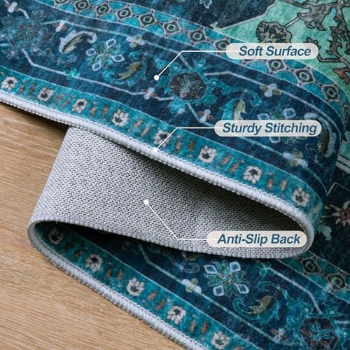 Tangsoo Oriental 2x3 Washable Rugs for Entryway, Non Slip Small Area Rug - Image 6