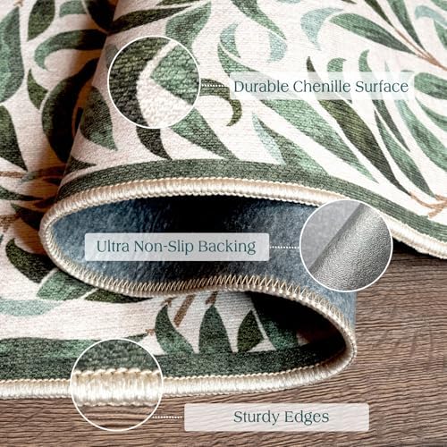 3x5 Leaf Entry Rug - Washable Indoor Outdoor Mats for Front Door - Image 3