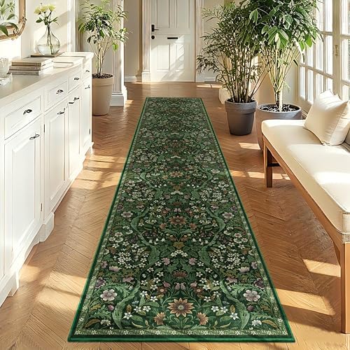 2x10 Floral Runner Rug for Kitchen Washable Hallway Runner Rug - Image 3