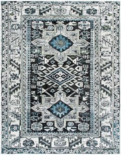 SAFAVIEH Vintage Hamadan Area Rug 8'x10', Dark Grey & Ivory VTH211H - Image 3