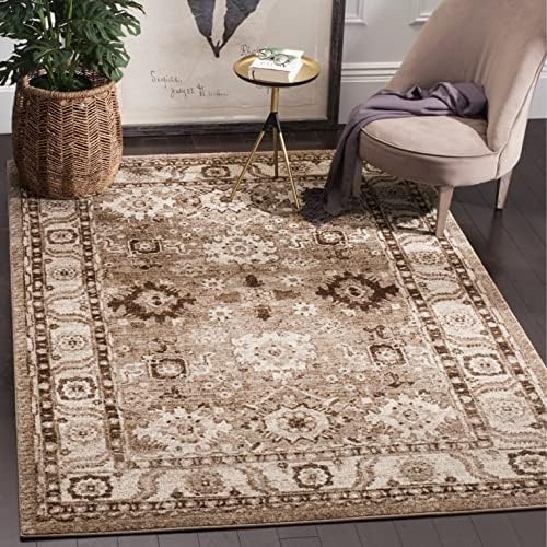 SAFAVIEH Vintage Hamadan Area Rug 5'3"x7'6", Dark Grey & Ivory VTH214M - Image 3