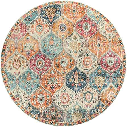 Lahome Moroccan Washable Round Area Rug, Soft Round Rugs 6ft Ultra-Thin - Image 3