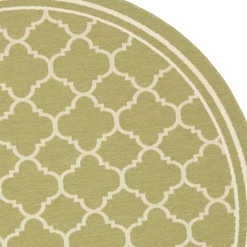 SAFAVIEH Washable Rug Outdoor Courtyard Collection - 6'7" Round, Green & Beige, Non-Shedding & Easy Cleaning, Ideal for Patio, Backyard, Mudroom (CY6918-244) - Image 4