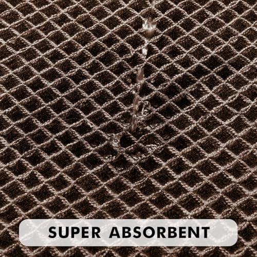 MIULEE Set of 2 Waffle Bathroom Rugs Boho Bath Mat Chocolate 18x30 Inch - Image 3